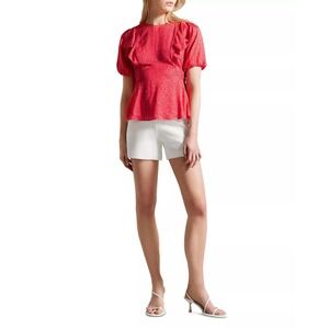 Ted Baker DEVONAA Puff Sleeve Fuchsia Blouse Size Medium NWT